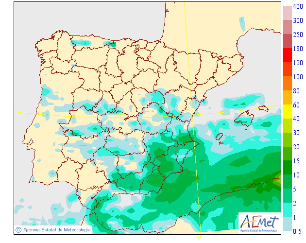 Nueva alerta amarilla por tormentas este lunes en Granada