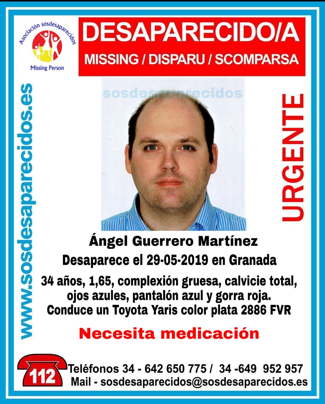La Policía pide ayuda para encontrar a un hombre desaparecido en Granada