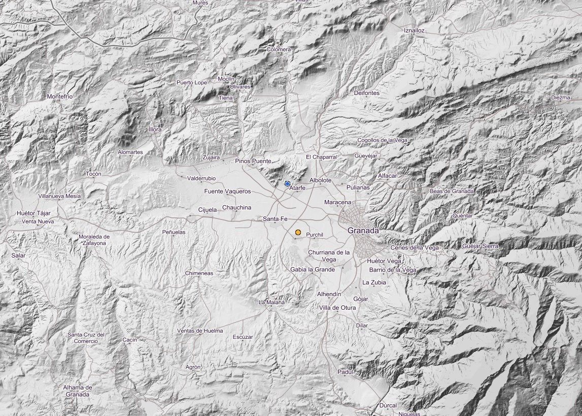 Registrado un terremoto de magnitud 2,6 con epicentro en Atarfe