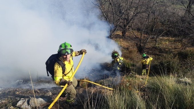 Media hectárea calcinada en Dehesas de Guadix por un conato de incendio forestal