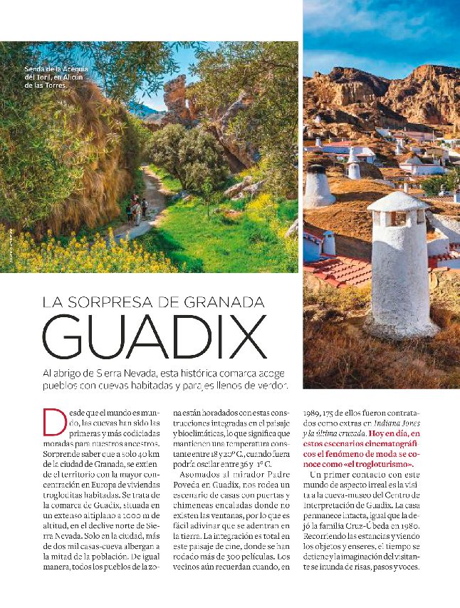 La revista ‘Viajes National Geographic’ publica un reportaje sobre Guadix y su comarca