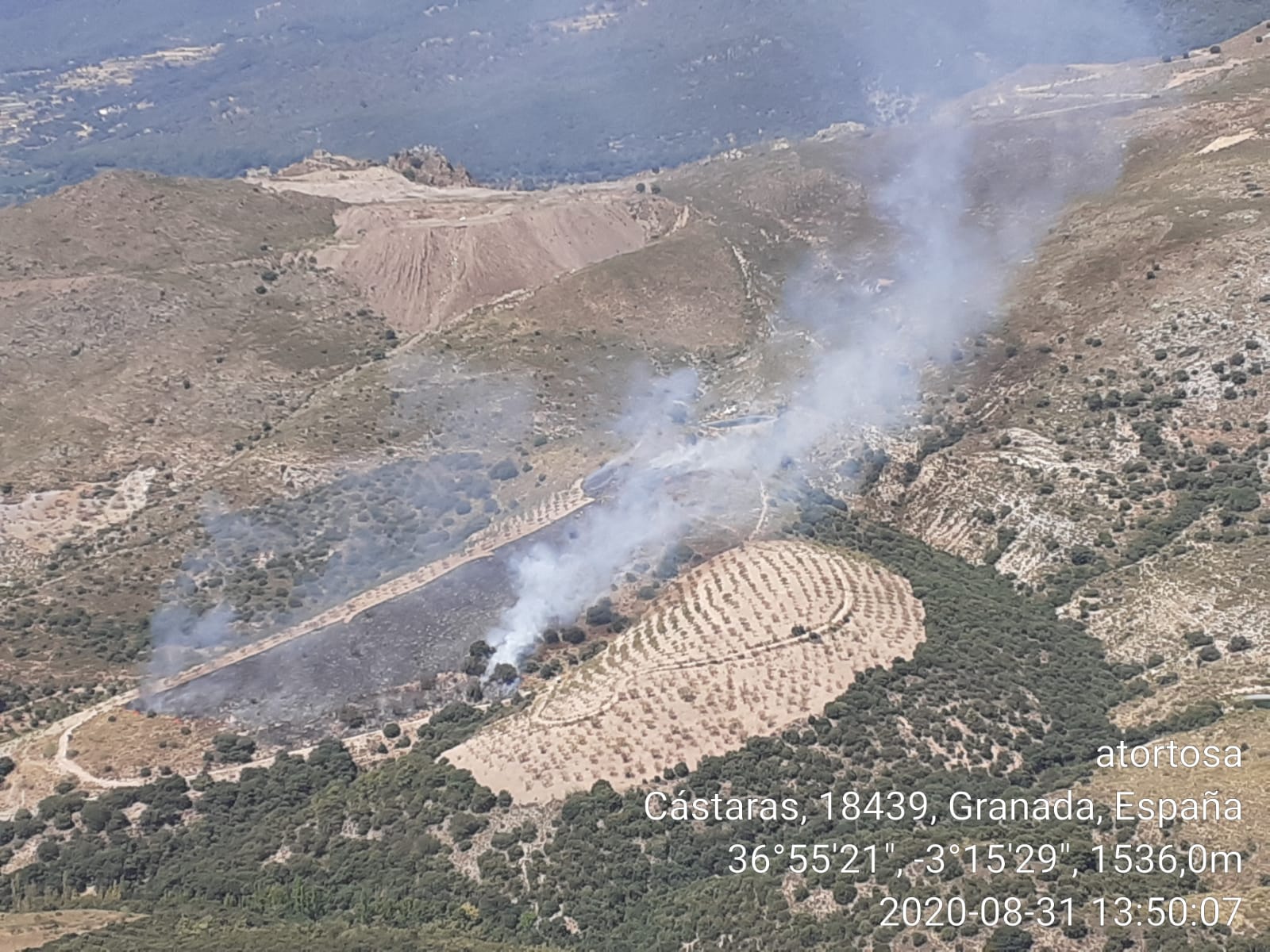 Declarados dos incendios forestales, uno en Motril y otro en Cástaras