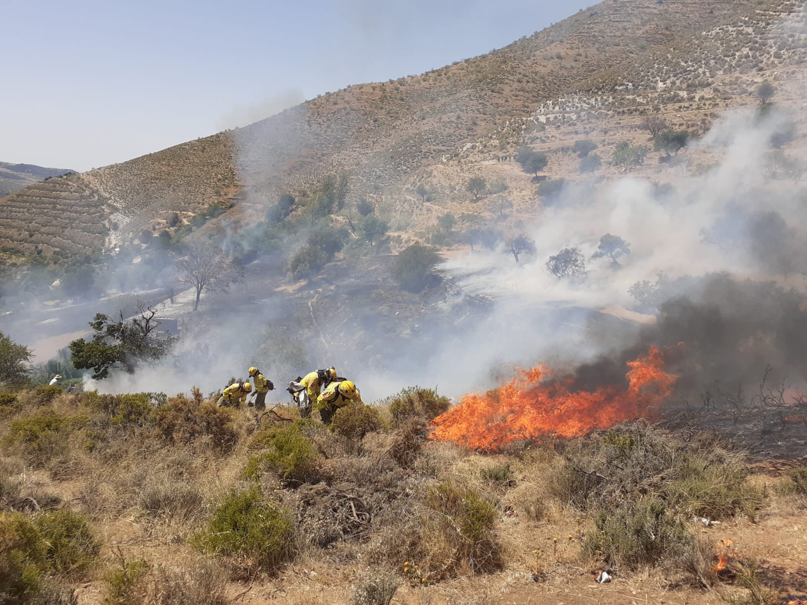 Investigan a un joven como autor de un incendio en Güéjar Sierra cuando quemaba pasto