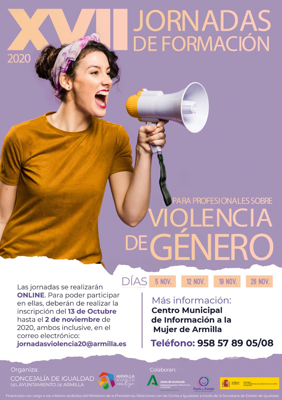 Armilla organiza on line las XVII jornadas de Formación para profesionales sobre violencia de Género