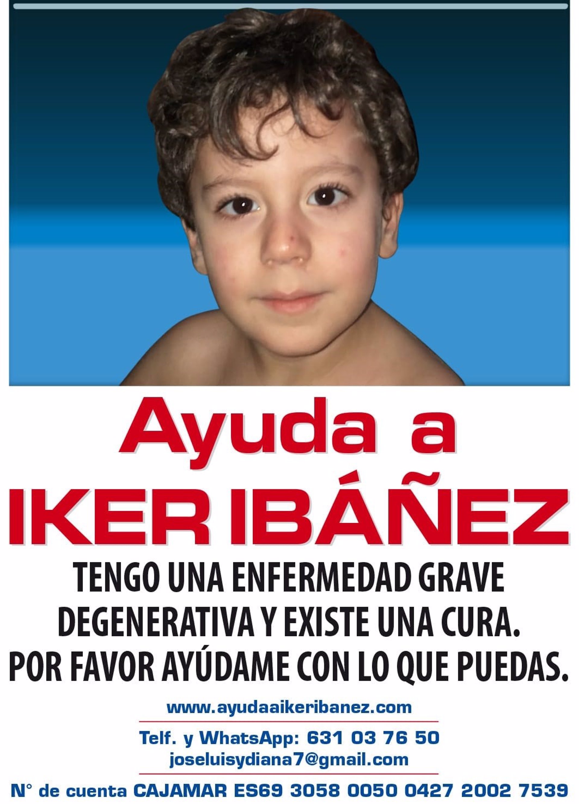 Recaudan fondos para ayudar a Iker, un niño con cinco años con una enfermedad rara degenerativa