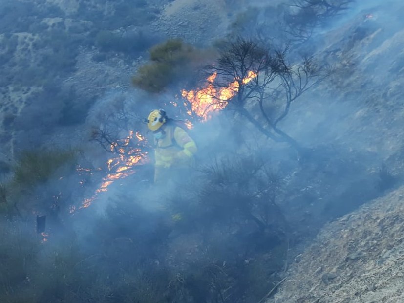 70 efectivos siguen trabajando en la extinción del incendio forestal de Órgiva