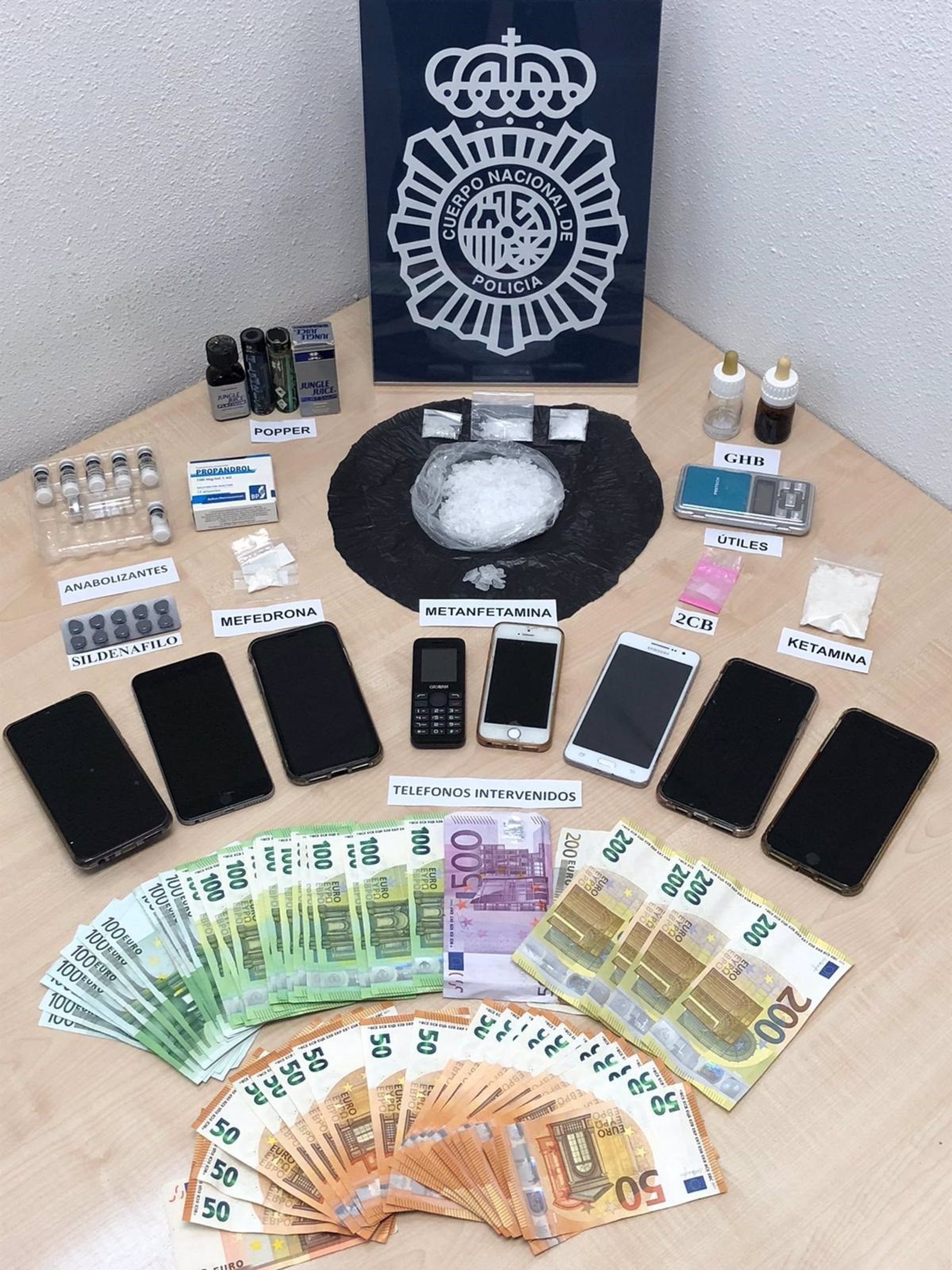 La policía halló en la casa de Rafael Amargo drogas sintéticas, 8 móviles y 6.000 euros en metálico