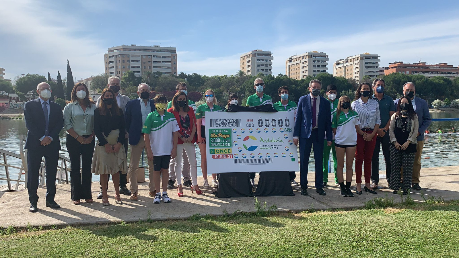 Andalucía Región Europea del Deporte, imagen del cupón de la ONCE del 10 de junio