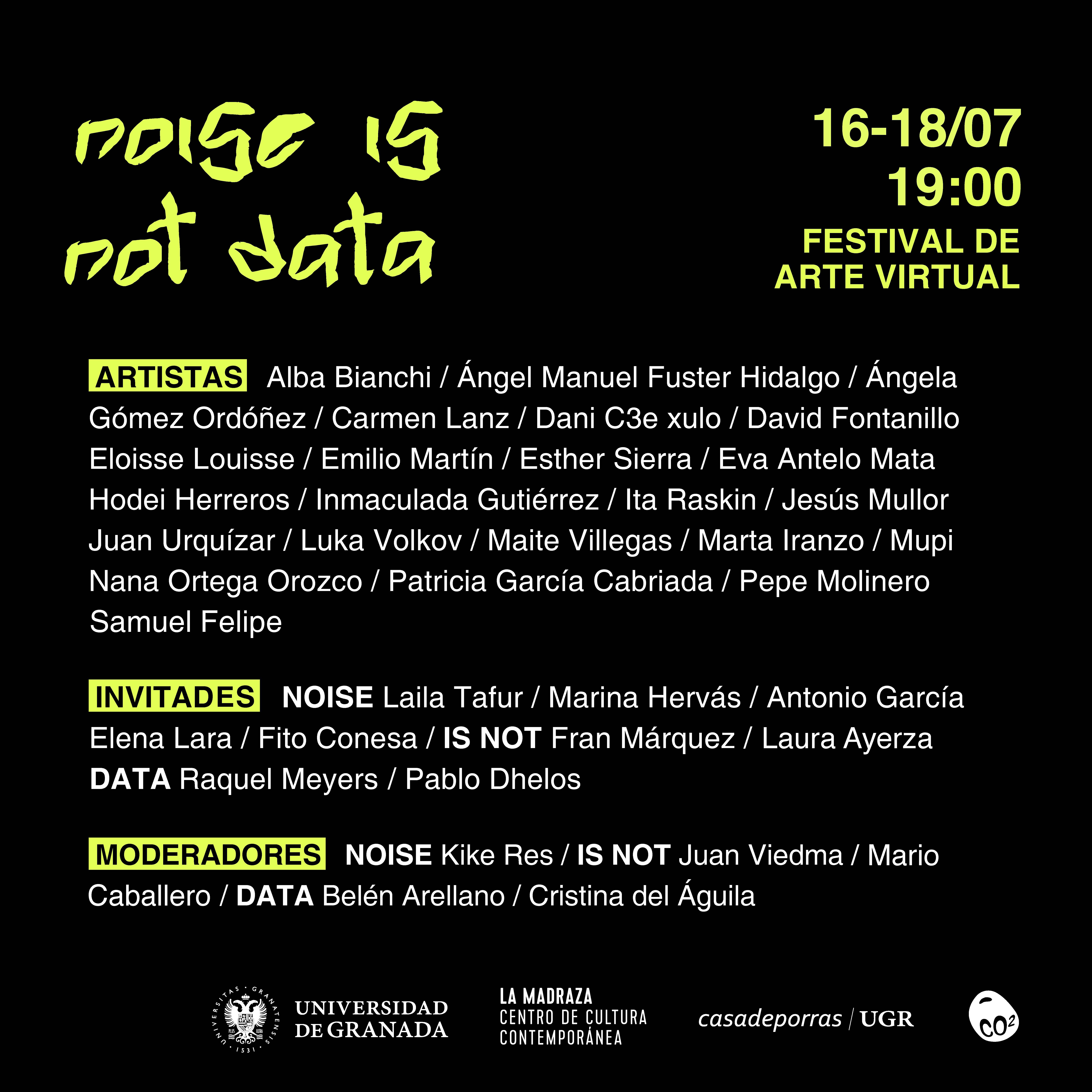 El festival de arte virtual ‘Noise is not data’ celebra su segunda edición