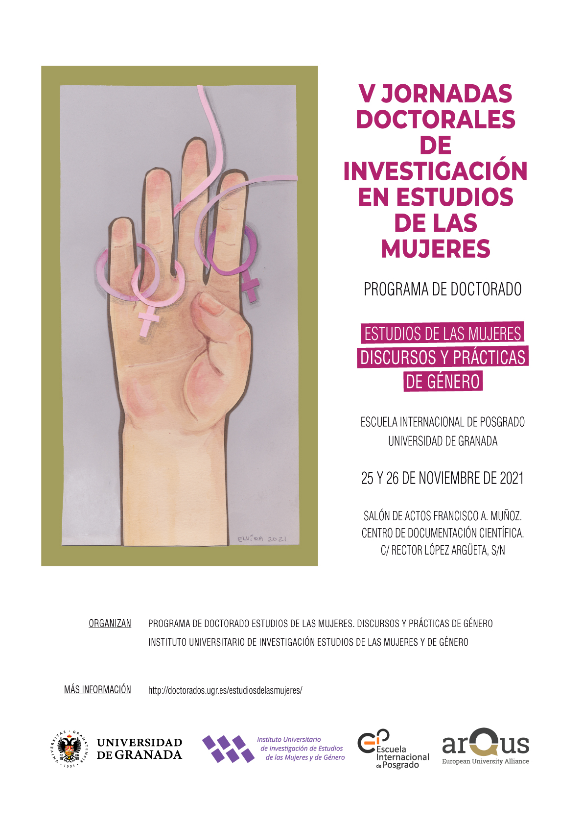 Las V Jornadas Doctorales en Estudios de la Mujeres se celebran en la UGR los días 25 y 26 de noviembre