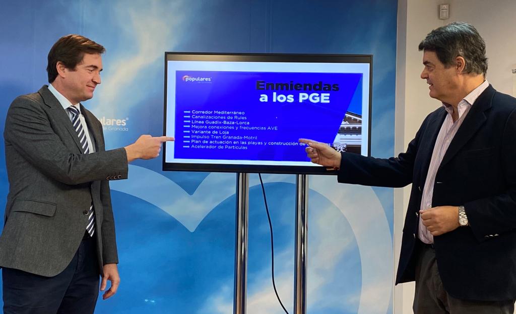 El PP enmienda los PGE para corregir el déficit de Sánchez en materia de inversiones para Granada