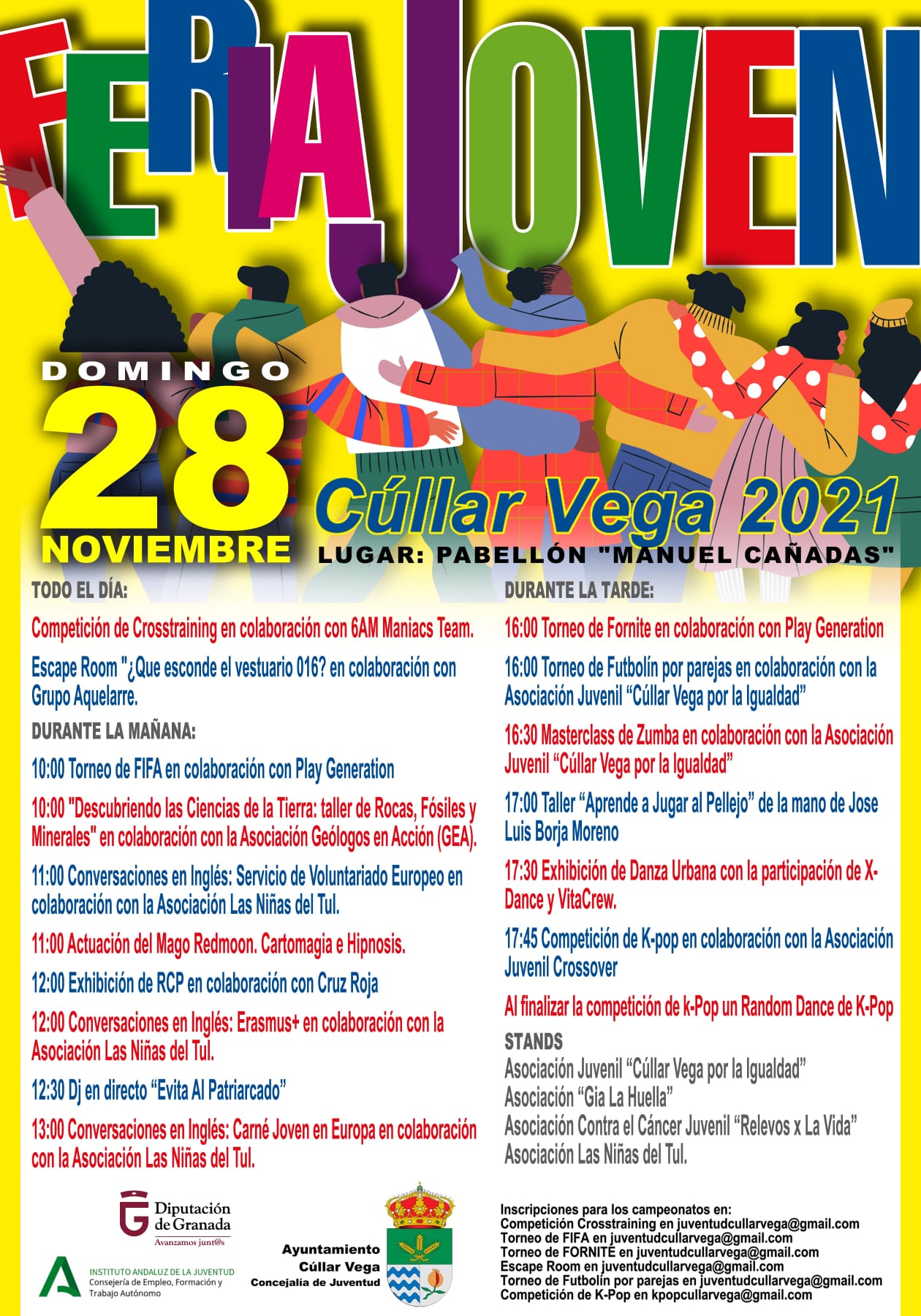 Cúllar Vega celebra este domingo una Feria Joven con actividades lúdicas, deportivas y culturales