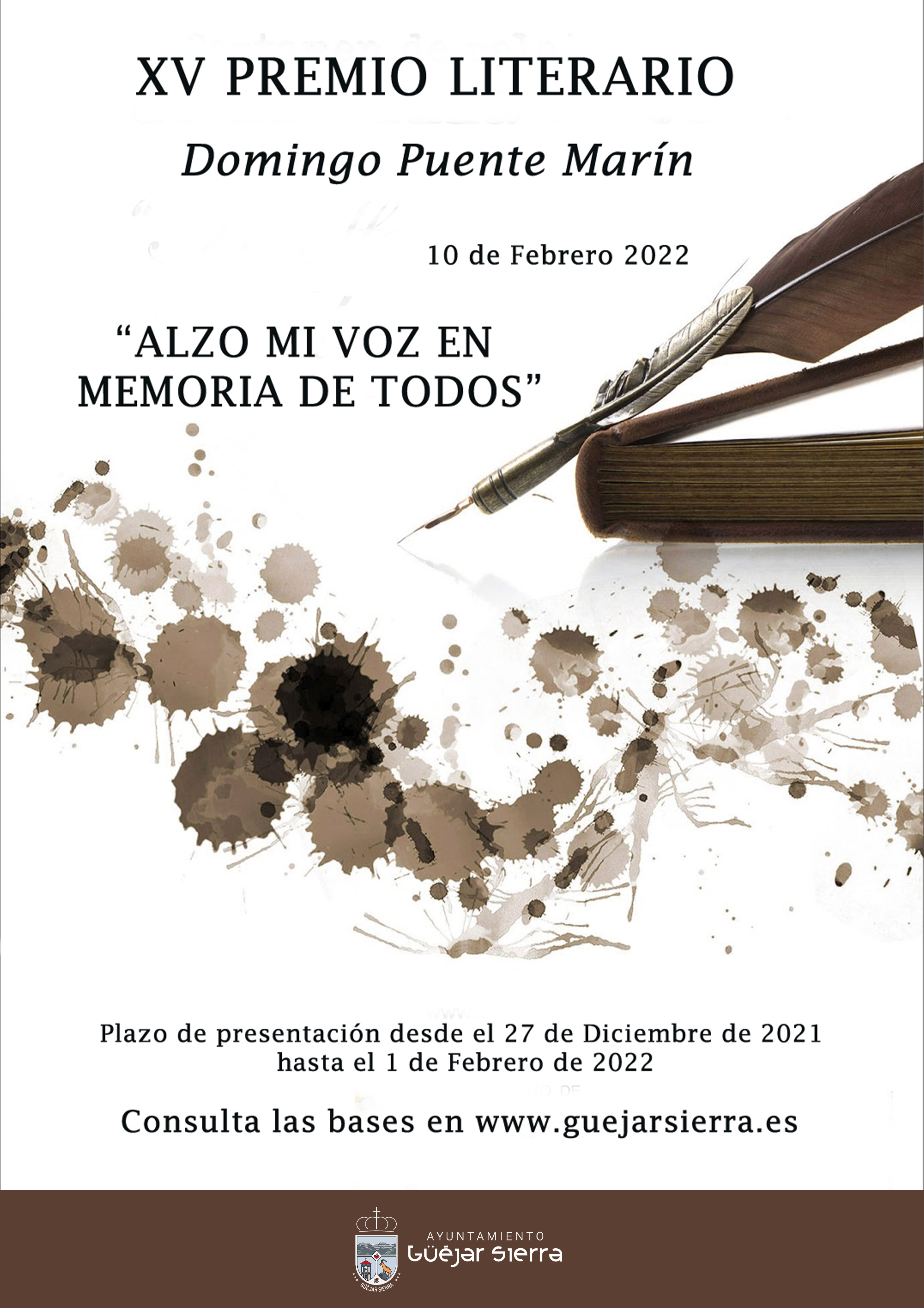 Abierto el plazo de inscripción del XV premio literario Domingo Puente Marín