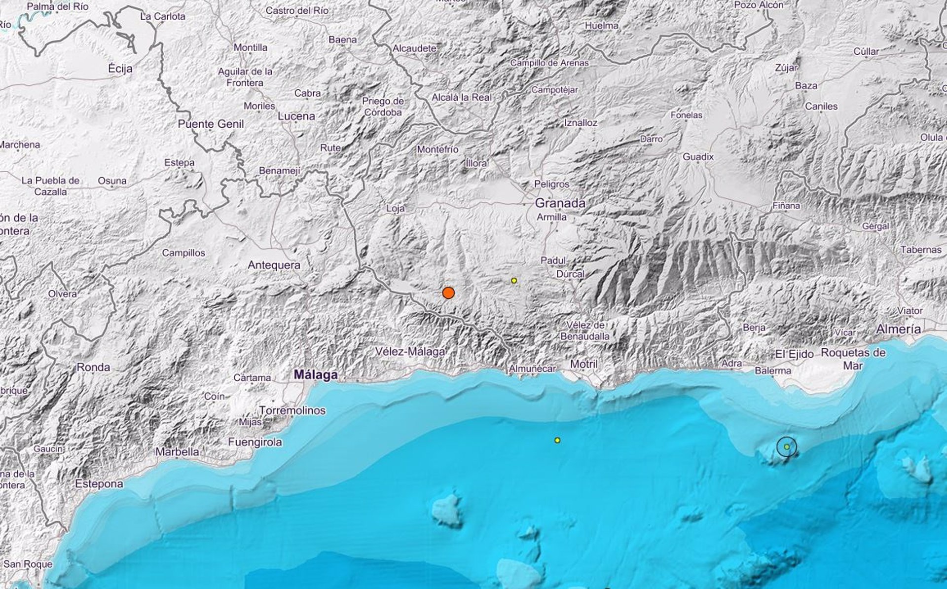 Registrado un terremoto de magnitud 3,2 con epicentro en Alhama de Granada sin causar daños ni heridos