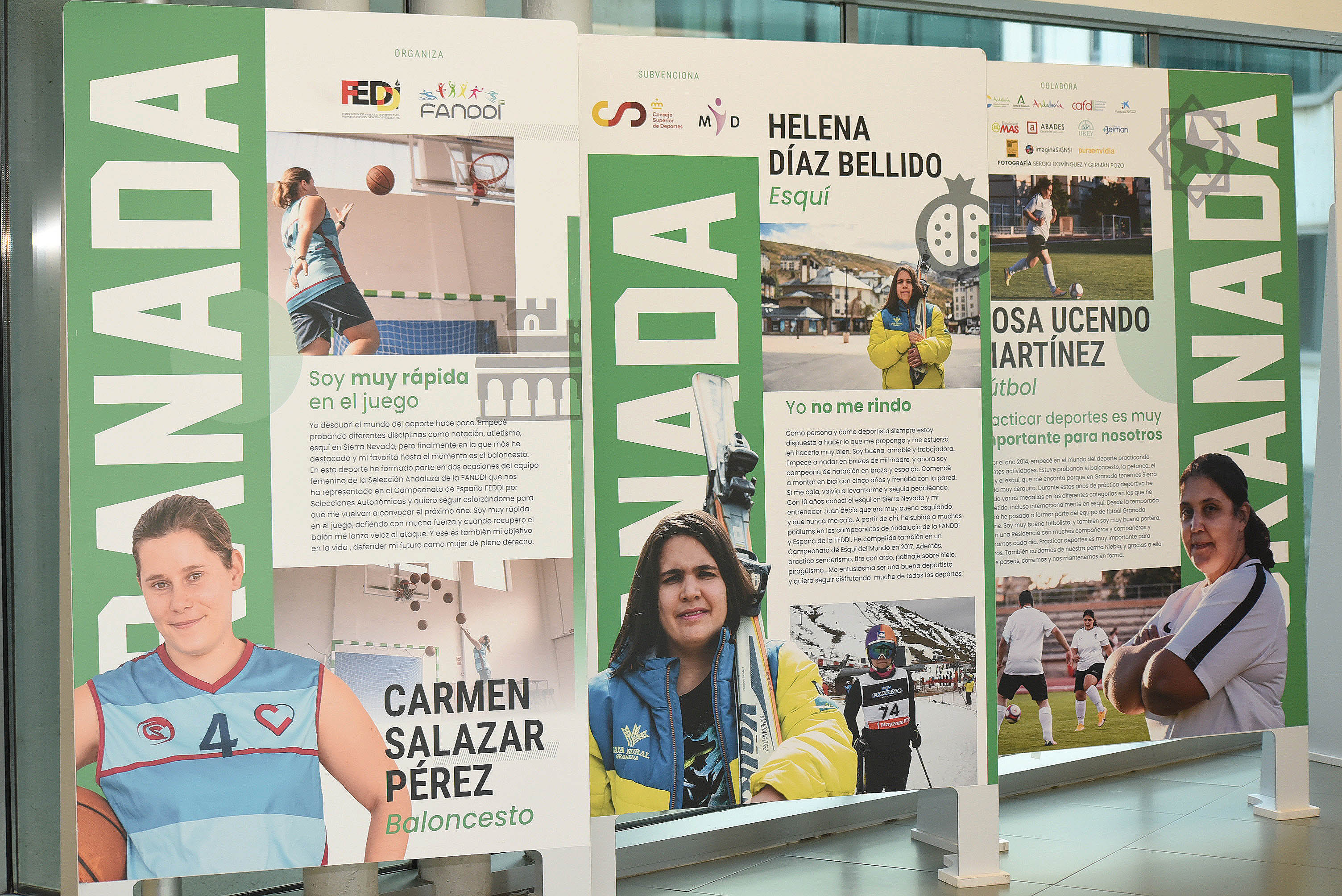 La exposición itinerante ‘¿Conoces a estas deportistas?’ llega a la sede de la Diputación de Granada