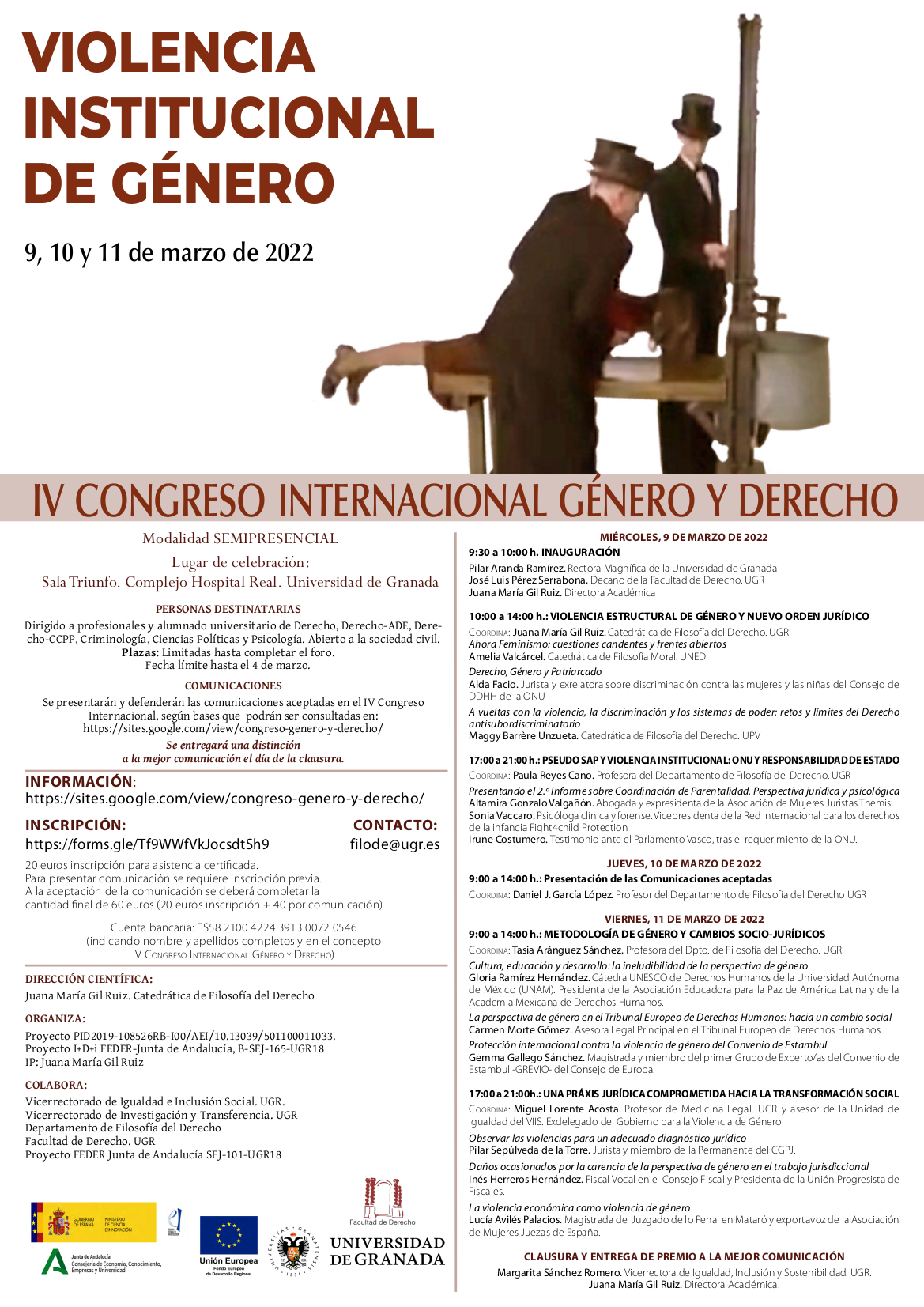 Abierto el plazo de inscripción para el IV Congreso Internacional Género y Derecho: Violencia Institucional de Género