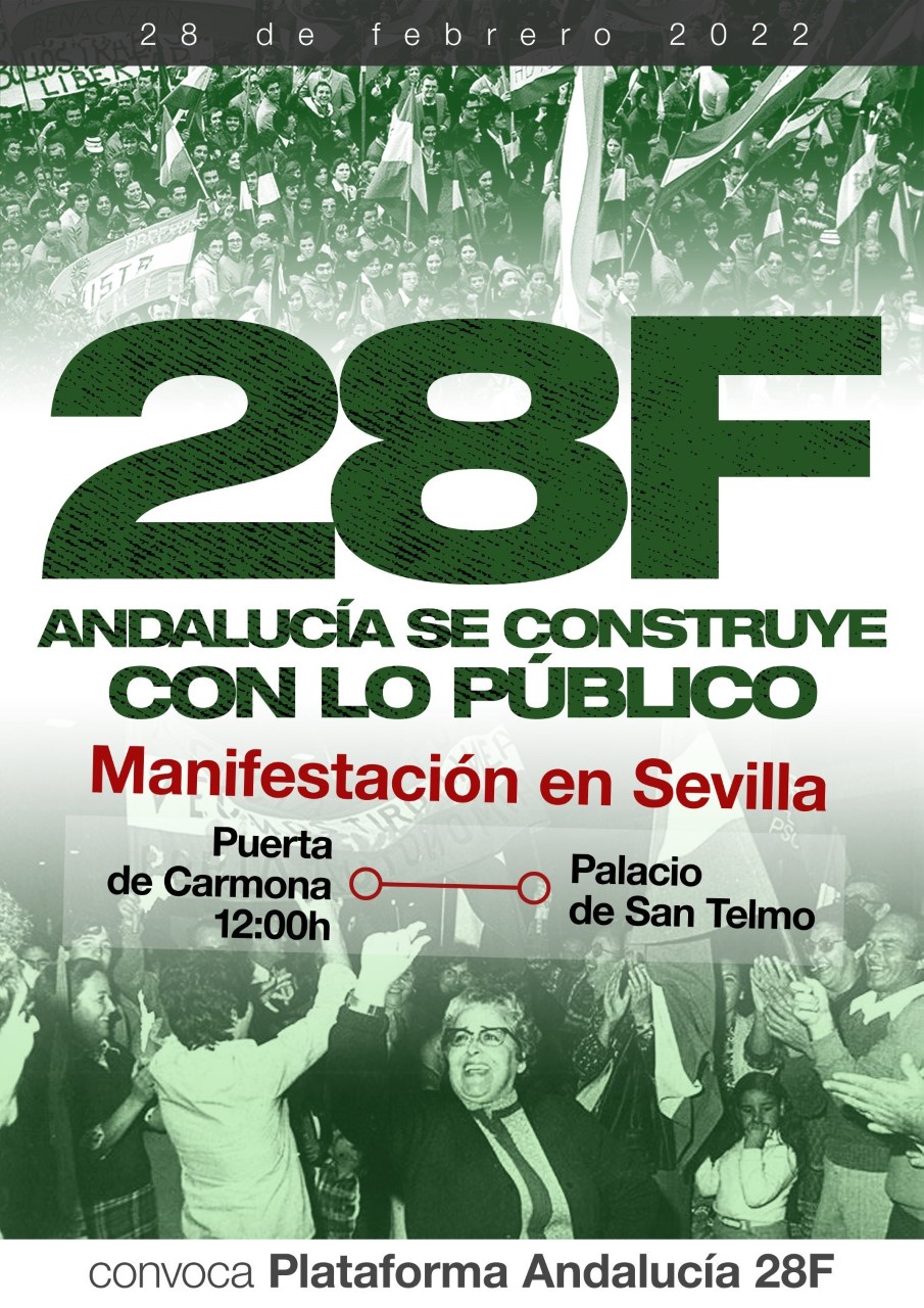 IU anima a la participación en el 28F y se suma a la manifestación de Sevilla
