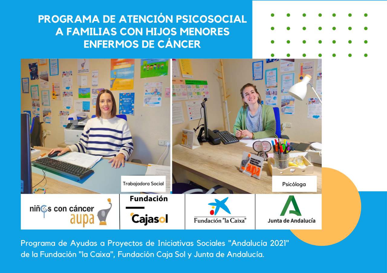 La Asociación de Madres y Padres de niños oncológicos «Aúpa» recibe 19.580 euros de la Fundación La Caixa y Cajasol
