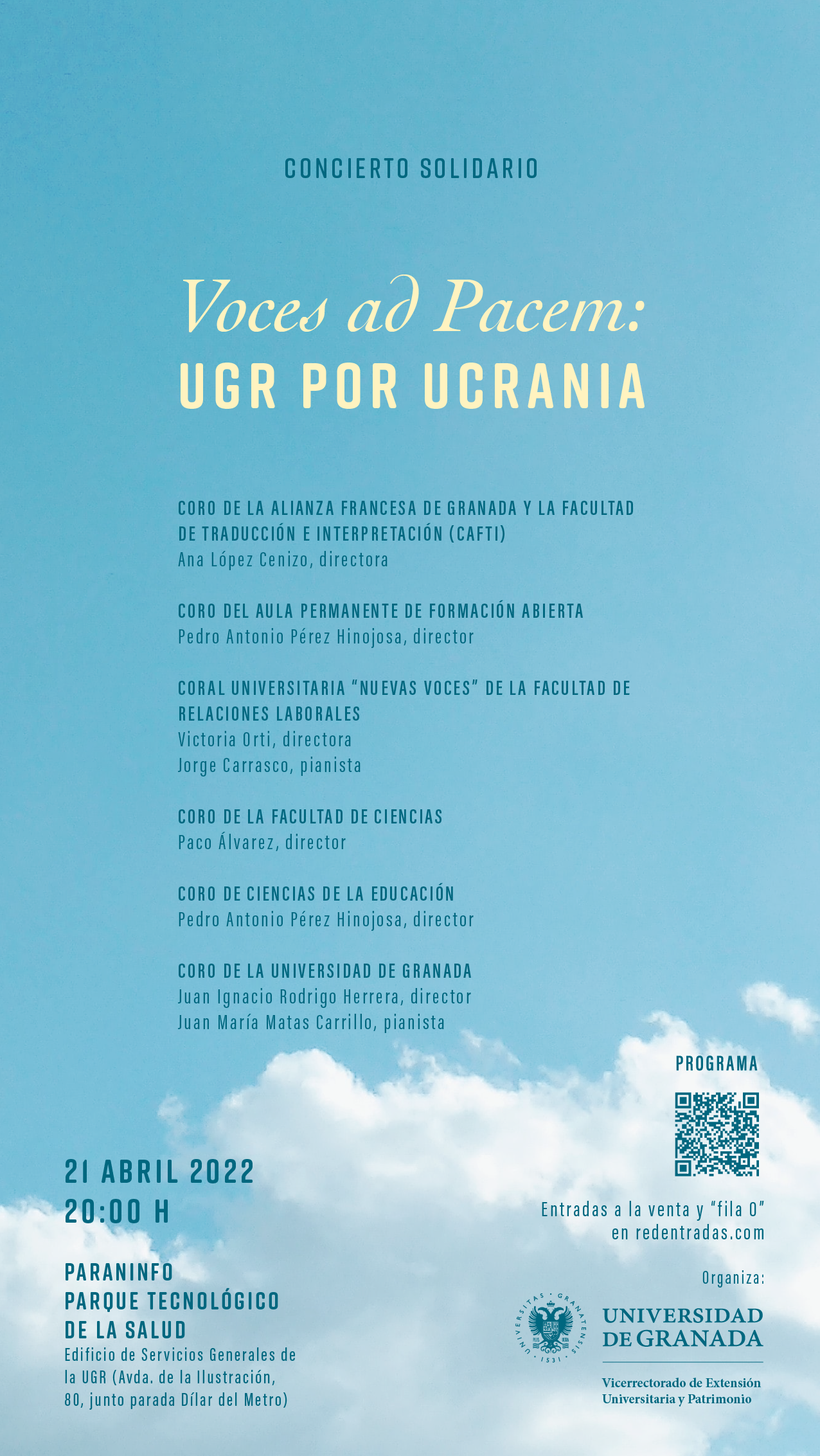 ‘Voces ad Pacem: UGR por Ucrania’, el concierto solidario de la Universidad de Granada pone sus entradas a la venta
