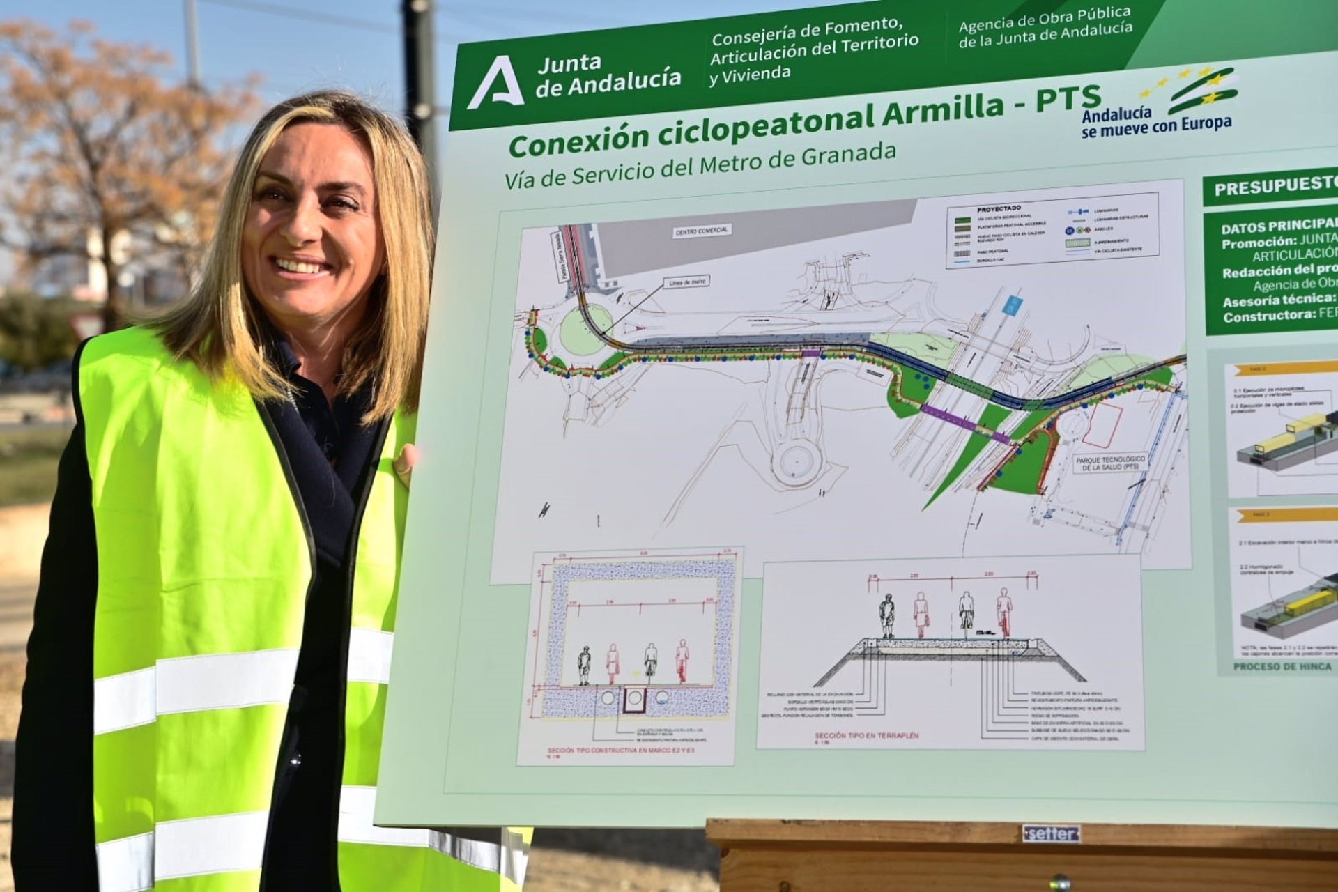 La Junta comienza las obras de la conexión ciclopeatonal entre Armilla y el PTS en Granada